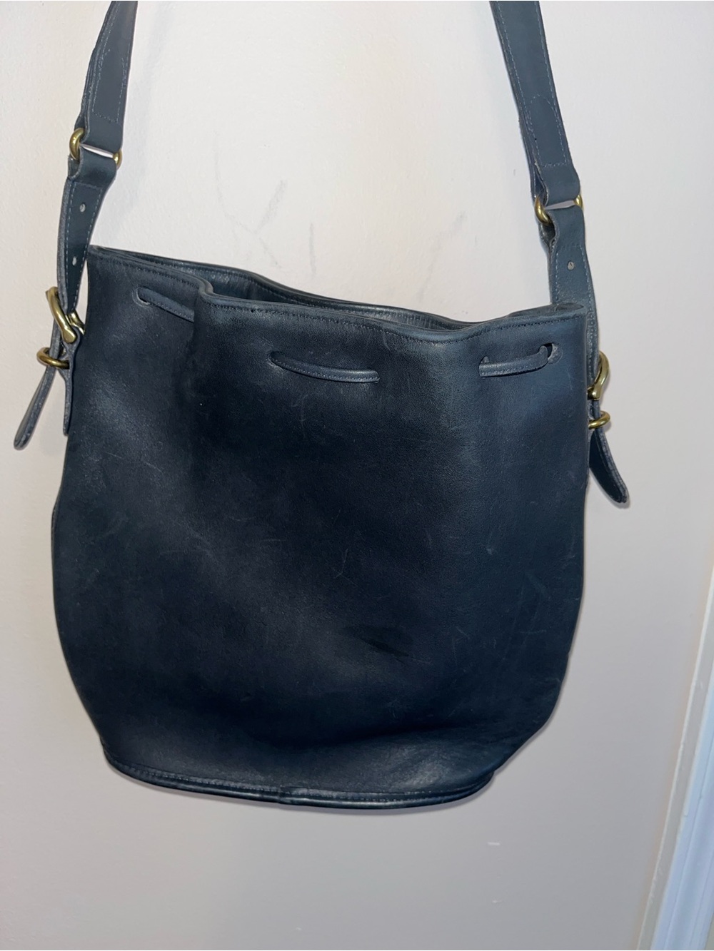 VIntage Equestrian Coach Bag in Dark Navy Blue 9804 EUC - Picture 6 of 12